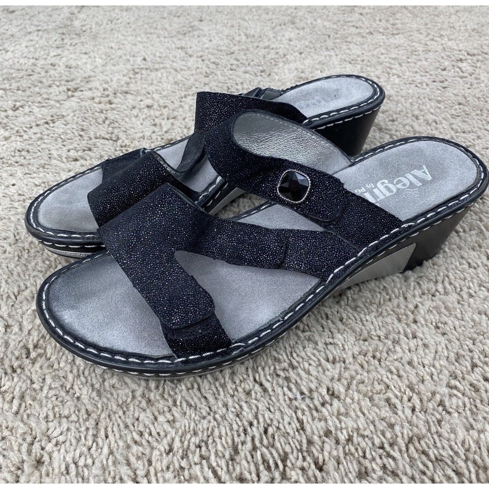 Alegria Loti Glitteroti‎ Platform Sandals Size 38 Glitter Festive Slip Resistant